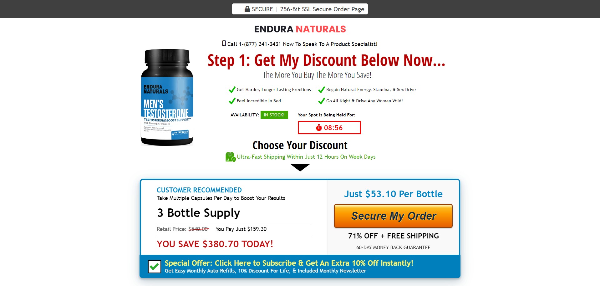 Endura Naturals Erkek Testosteronu Ürün