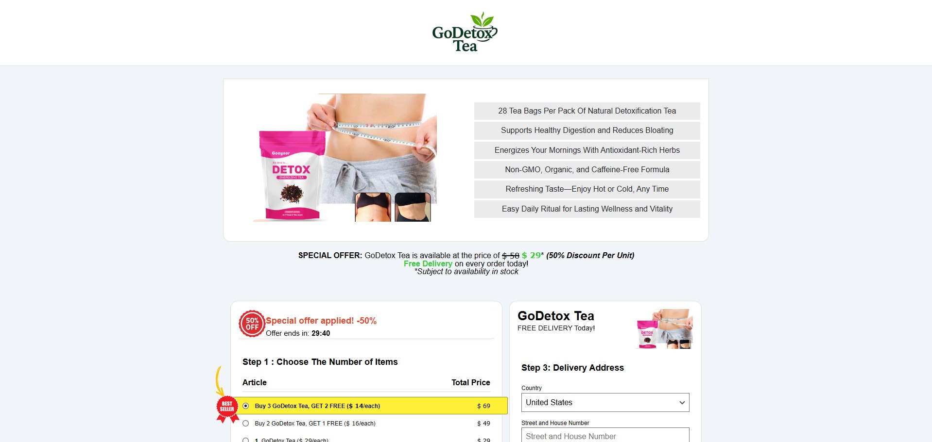 Godetox tea Ürün